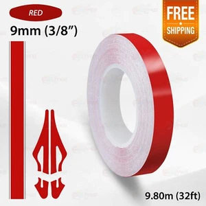 RED 3/8" 9mm Roll PIN STRIPE Car Model Bike Streamline TAPE Decal Vinyl Sticker - Picture 1 of 12