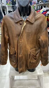 Giacca in vera pelle usato uomo man Tg 52 MARRONE XYE381L - Imagen 1 de 10
