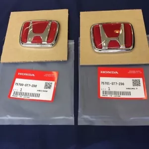 Honda Genuine Integra DC2 Type-R Front Rear Emblems 75700-ST7-Z00 75701-ST7-Z00 - Picture 1 of 4