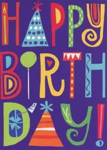 RSVP Colorful Holographic Foil Letters On Purple Birthday Card - Picture 1 of 2