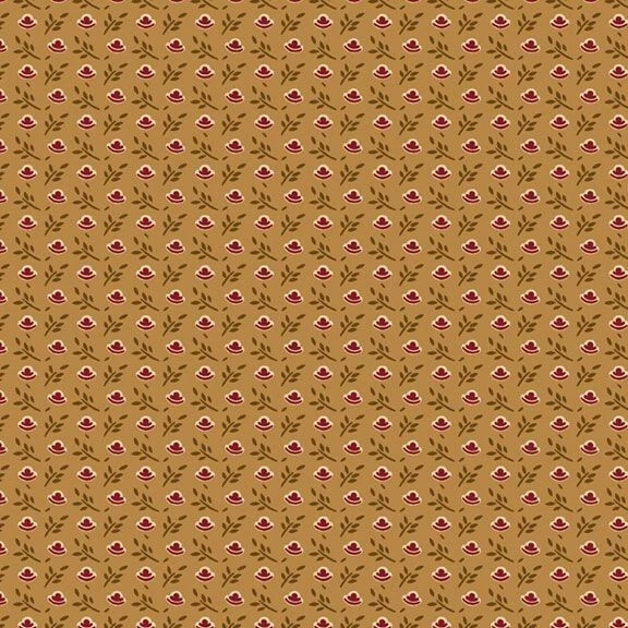 1800's Reproduction Fabric Vintage Charm Rothermel Marcus Gold - Image 1 of 1