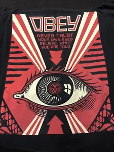 Vintage T Shirt - Obey Never Trust Your Own Eyes Believe What You Are Told L - Picture 1 of 5