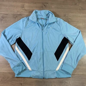 Nike Girl’s Light Weight Light Blue Mesh Jacket Sz L Large Tennis Track - Picture 1 of 9