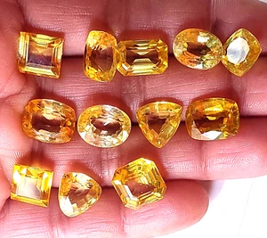 Lote de piedras preciosas mezcladas de piedras preciosas de zafiro amarillo natural de Ceilán AAA de 90 quilates - Imagen 1 de 6