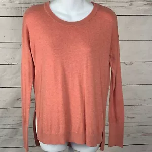 Maglione pullover alto basso viola restringente taglia S salmone bordo a costine spacchi laterali - Foto 1 di 7