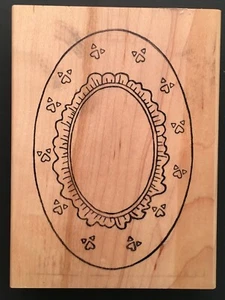 FINDERS KEEPERS OVALER RAHMEN Künstlerische Stempelbörse Holz montiert Gummistempel - Bild 1 von 3