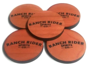 Ranch Rider Spirits Co Texas Promo Wooden Nickel Beer Token Lot (5 Tokens) NEW - Picture 1 of 3