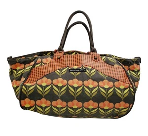 PETUNIA PICKLE BOTTOM Tote Bag Large Brown Orange Floral All Over Print Canvas - Picture 1 of 13