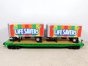 MTH 20-95526 Harlem River & Port Chester Railroad Flat Car w/(2) PUP Trailers - Picture 1 of 7