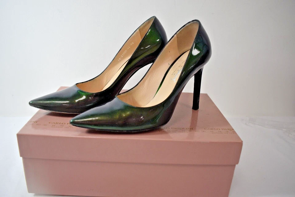 Zapatos de salón Carlo Pazolini de charol verde con tacón talla 38/7,5 M a la venta rn Foto 1 de 4