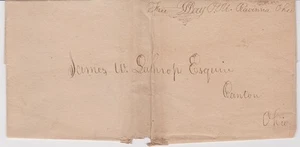 RAVENNA, OHIO 1817-1828 Letra Doblada Manuscrito "GRATIS" Postmaster - Imagen 1 de 2