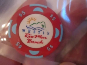 2 WESTIN RIO MAR BEACH CASINO CHIPS - 5 DOLLARS - Picture 1 of 2