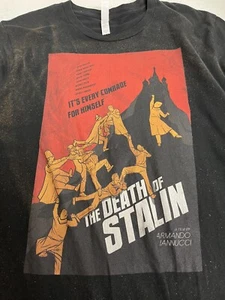 Maglietta 2017 Death of Stalin sbiadita nera schizzata con grafica taglia XL - Foto 1 di 5