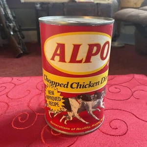 Vintage Alpo Chopped Chicken Dinner Dog Food Tin Can Bank Rare - Picture 1 of 9