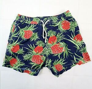 Vilebrequin Men's Size L (Large) Pineapple Swim Trunks SUPER SLIM Drawstring 