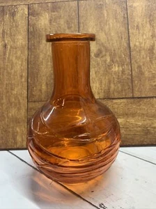 Vintage orange Kunstglas Vase mit abstraktem Design - klares und schönes Stück - Bild 1 von 5