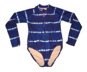 GIRLS CREWCUTS PRINTED RASH GUARD ONE PIECE SWIMSUIT UPF 50+ SZ 10 - Picture 1 of 3