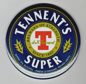 Tennent's Super Jumbo Fridge Magnet Beer Mat Bar 3" 75mm Blade Sub Badge - Foto 1 di 4