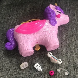 Polly Pocket Unicorn Piñata Party play set alcuni accessori custodia - Foto 1 di 9