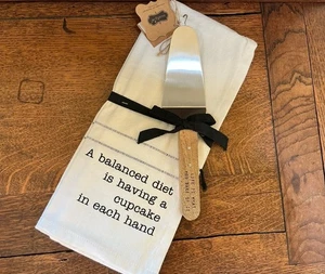 Mud Pie Neu mit Etikett Baumwolle Geschirrtuch & Tortenheber "Life Is What You Bake Of It" und mehr... - Bild 1 von 3