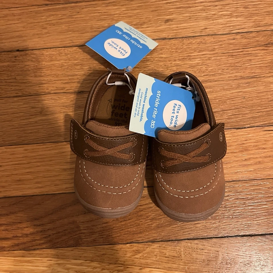 Stride Rite Nuevo Con Caja Hampton Marrón Niño Mocasines Zapatos Marrón Talla 4 Foto 1 de 4