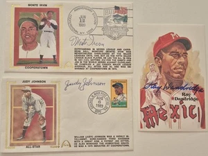 Judy Johnson & Monte Irvin signierte Cachets & Ray Dandridge signierte Perez Postkarte - Bild 1 von 2