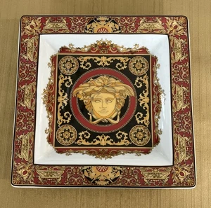 VERSACE MEDISA RED. 8 1/2” Square Tray Hard To Find ! - Picture 1 of 4