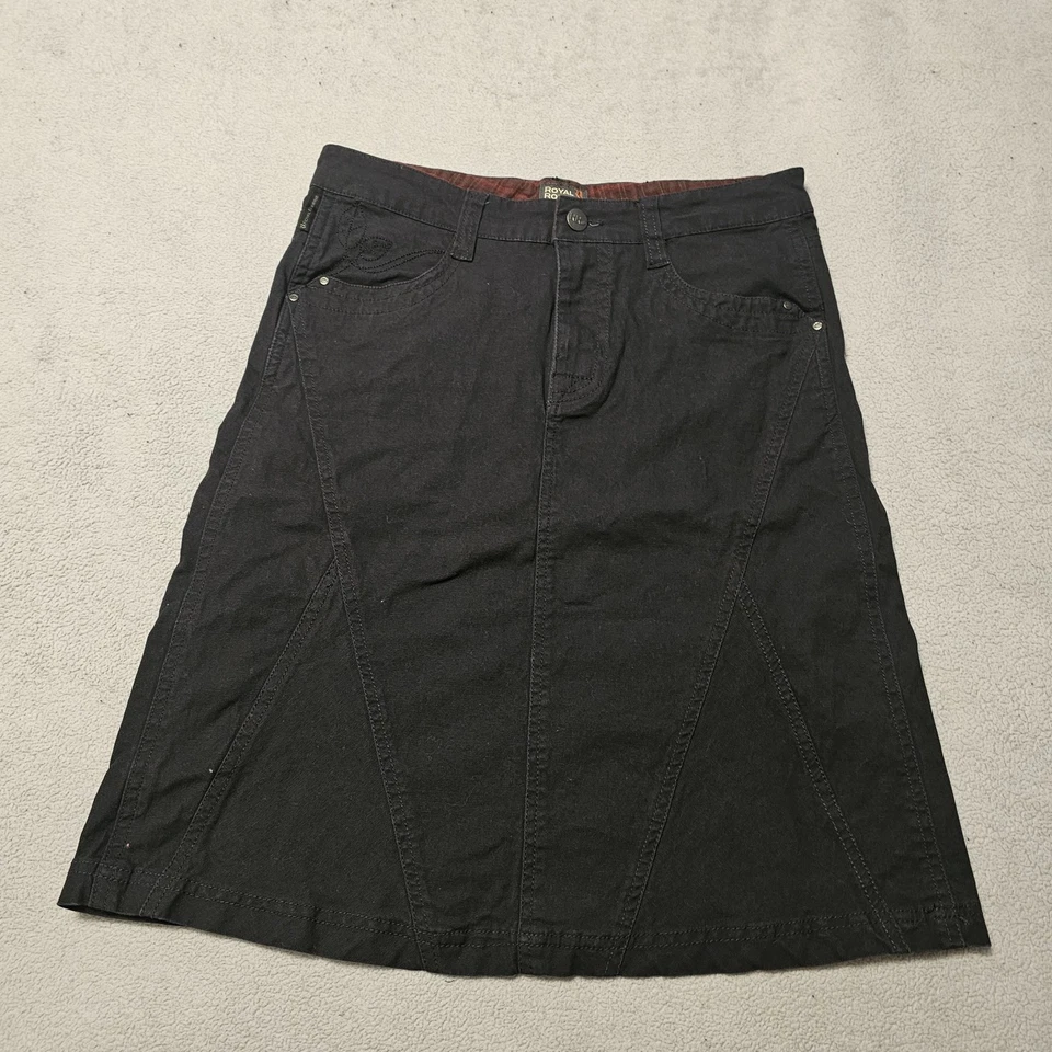 Falda de lona Royal Robbins línea A negra carbón para mujer talla 2 bolsillos Foto 1 de 4