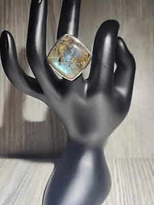Milor Italy .925 Sterling Square Stone Ring Size 6 - Picture 1 of 3