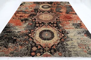 8 x 10 ft Abstract Area Rug Afghan Hand Knotted Veg Dye Wool Living Room Rug - Picture 1 of 15