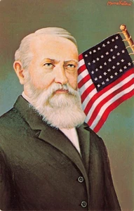 Postcard Portrait 23rd U.S. President Benjamin Harrison, Morris Katz Painting - Picture 1 of 3