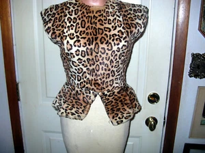 Vintage 60's Faux Leopard Fur Ladies Top w/ Side Zipper Sm/Med - Picture 1 of 11