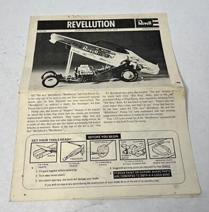 1973 REVELLUTION “ED THE ACE MCCULLOCH MILLER OLDS FUNNY CAR" REVELL INSTRUCTION - Picture 1 of 9