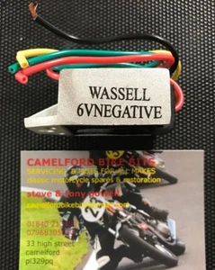 Triumph Bsa Norton Ajs ecc 6v regolatore dinamo terrestre negativo spedizione gratuita Regno Unito - Foto 1 di 2
