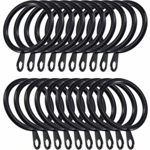 60Pcs Heavy Duty Metal Curtain Rings pole Rod Voile Curtain Hooks with Eyelets - Picture 1 of 7