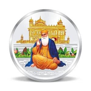 Gurunanak Coin / Waheguru Coin Ek Onkar 999 Pure Silver Coin - Picture 1 of 2