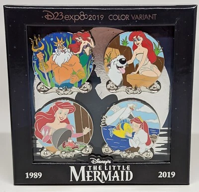 Disney D23 Expo Little Mermaid 2019 30 aniversario Ariel juego de prendedores en caja LE 200 Foto 1 de 3