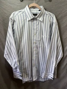 Donald J. Trump Button Up Shirt Adult XL 34/35 White Striped Long Sleeve Men - Picture 1 of 7