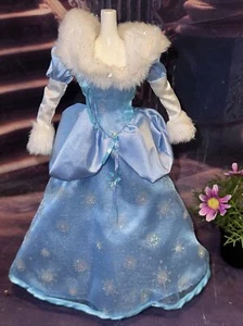 Barbie, Disney Princess Cinderella Blue Satin Layered Ballroom Dress Gown ❄️ - Picture 1 of 3