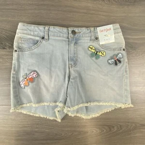 Cat and Jack Shorts XL 14/16 Girls Denim Blue Super Stretch New With Tags - Picture 1 of 7
