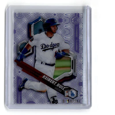 Keibert Ruiz 2018 Bowman High Tek Prospects Pattern 1 Purple Diffractor 55/191 - Image 1 of 2