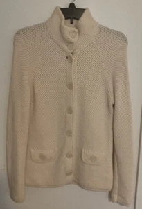 Ann Taylor Merino Wool Cardigan Sweater Size SMALL Cream Color - Picture 1 of 7