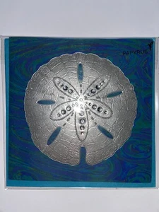 Papyrus Blank Greeting Card - Metallic Sand Dollar - Picture 1 of 2