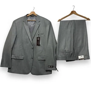 Caravelli Collezione Men’s Light Grey 2pc Work Wear Suit S69712N Size 48L /43W - Picture 1 of 24