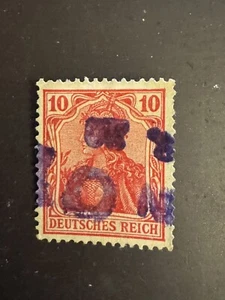 RARE DEUTSCHES REICH 10 RED GERMAN STAMPED Fresh Bright Red No Fade - Picture 1 of 2