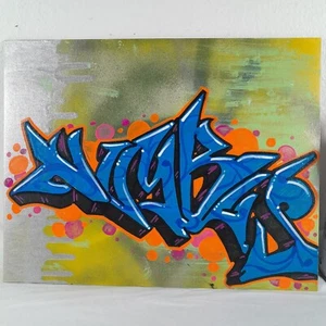 14x11 Canvas Panel Acrylic Painting One Of A Kind Graffiti Street Style Art - Picture 1 of 9