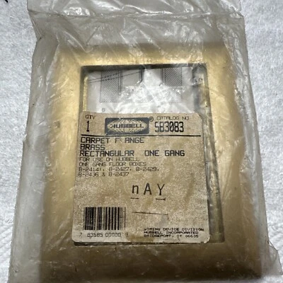 Hubbell SB3083 Alfombra Brida Latón Rectangular Una Banda Nuevo Foto 1 de 2