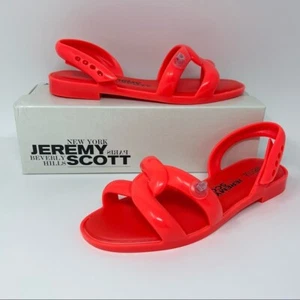 Sandali donna Melissa + Jeremy Scott tubino slingback gomma arancione fluo 5-9 nuovi - Foto 1 di 16