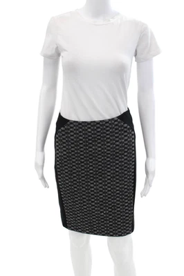 Minifalda Theory para mujer tejida de lana con estampado geométrico forrada con cremallera negra talla 4 Foto 1 de 4