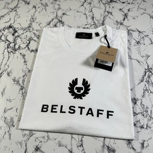 BELSTAFF Mens White Signature Logo T Shirt SIZE 3XL BNWT Authentic - Picture 1 of 7